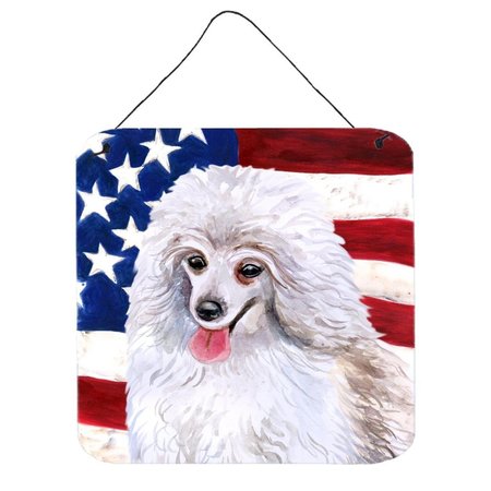 MICASA Medium White Poodle Patriotic Wall or Door Hanging Prints MI231121